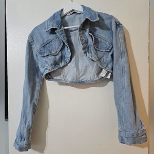 ZARA cropped Jean jacket XS